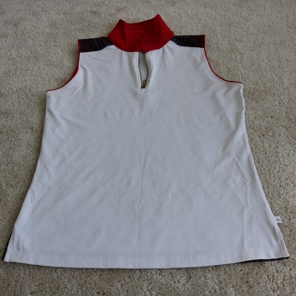 Lady Hagen Red and White Sleeveless Top - Picture 1 of 5